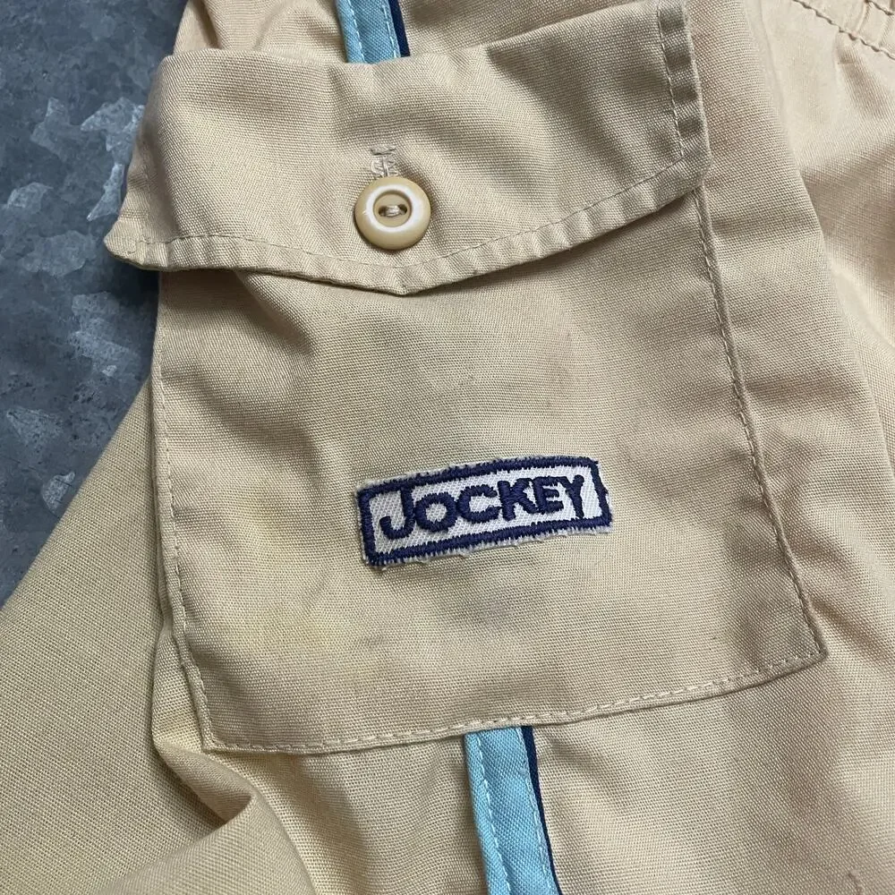 Vintage Jockey Man In Motion Logo Shorts Mens Large XL Tan Brown Retro 70s 80s